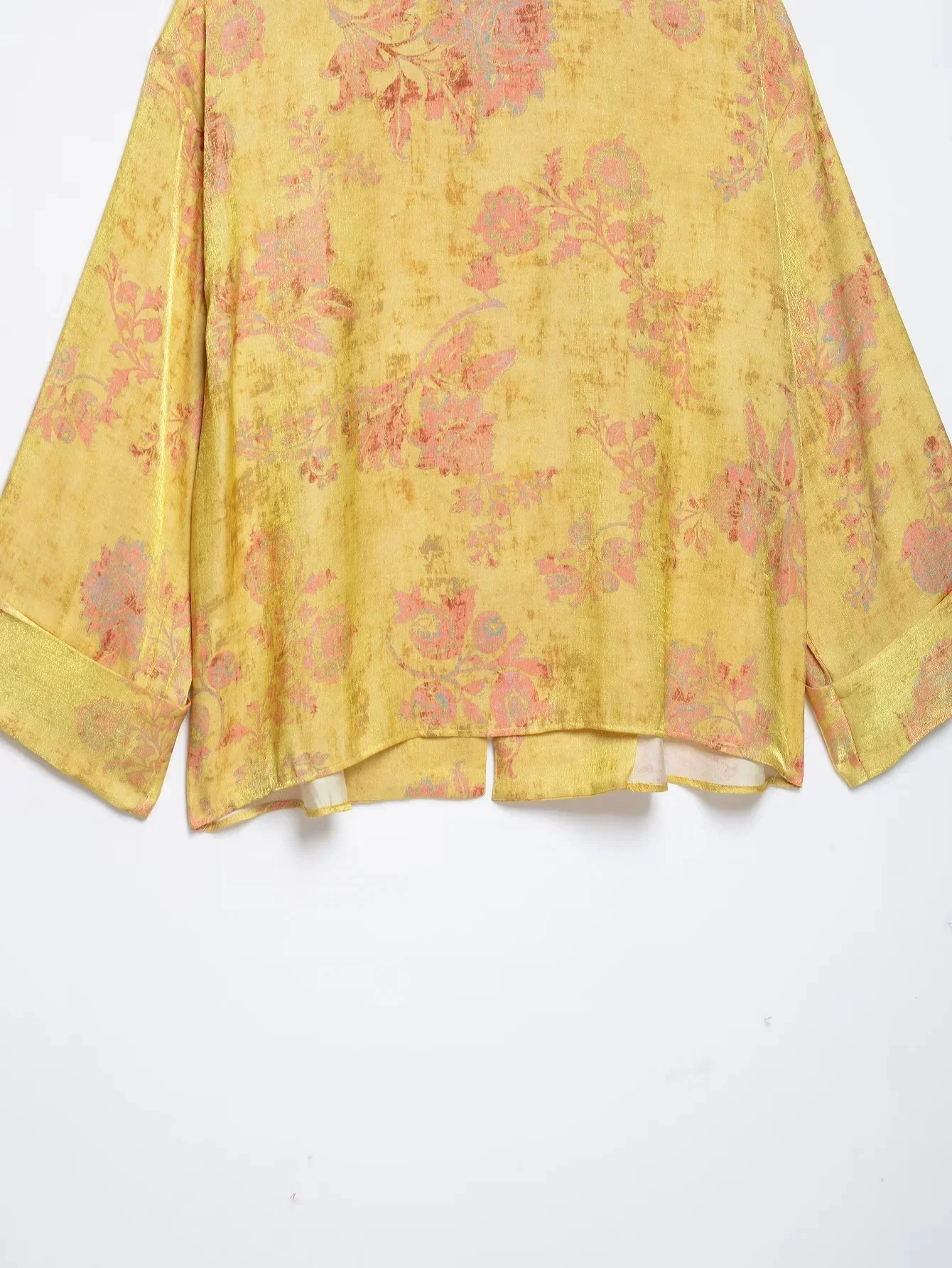 KONDALA Damen Eleganter Kimono-Stil Bedruckter Anzug 2026 Sommer Trendiger Urlaubs-Vintage-Chic Hosenanzug mit Seilknöpfen, Hemd, Lange Hose – Detail 8