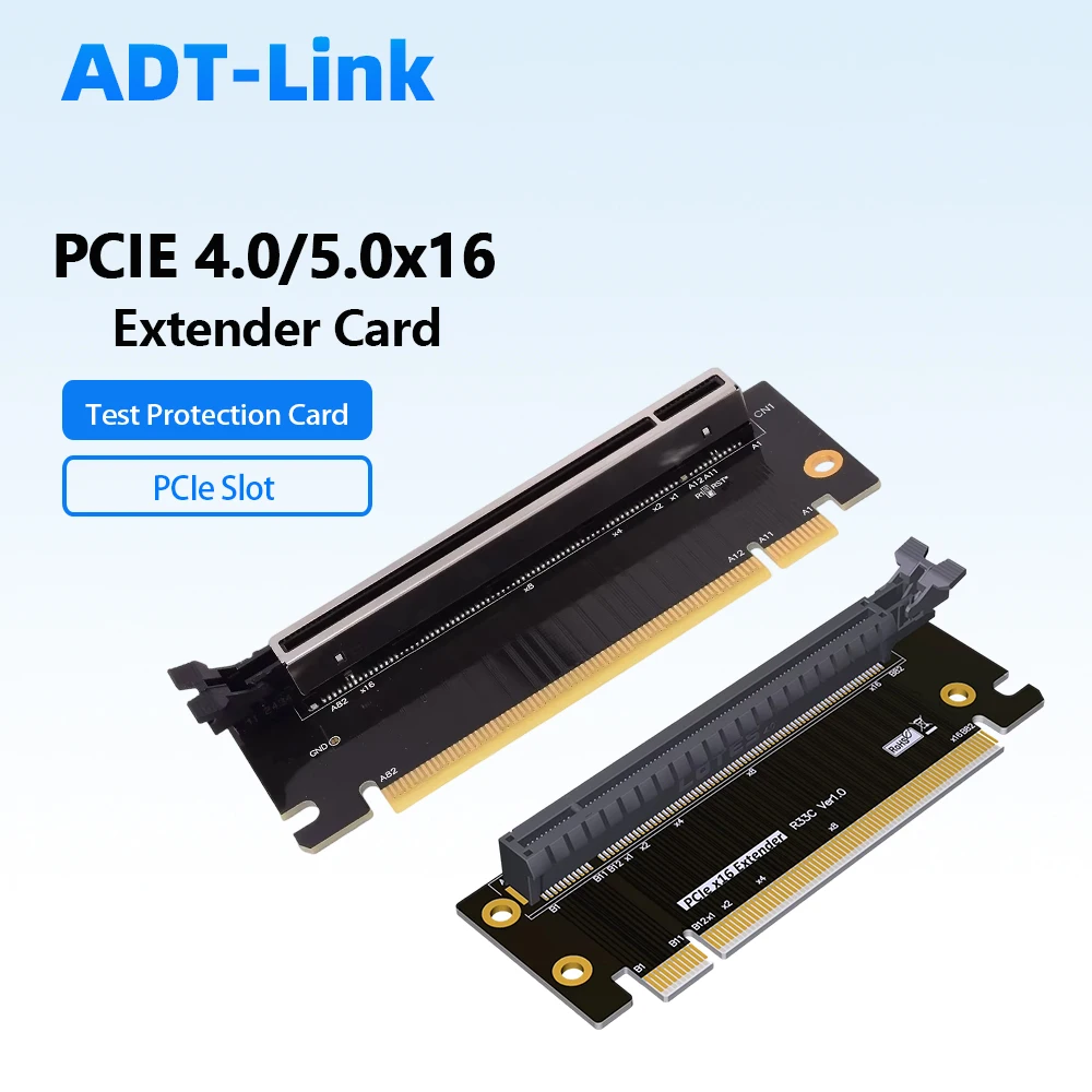 PCIe 4.0 / 5.0 X16 Extender Riser Card PCI-E X16 Male To Female Test Adapter, Motherboard PCIe Slot Protector Height Extension