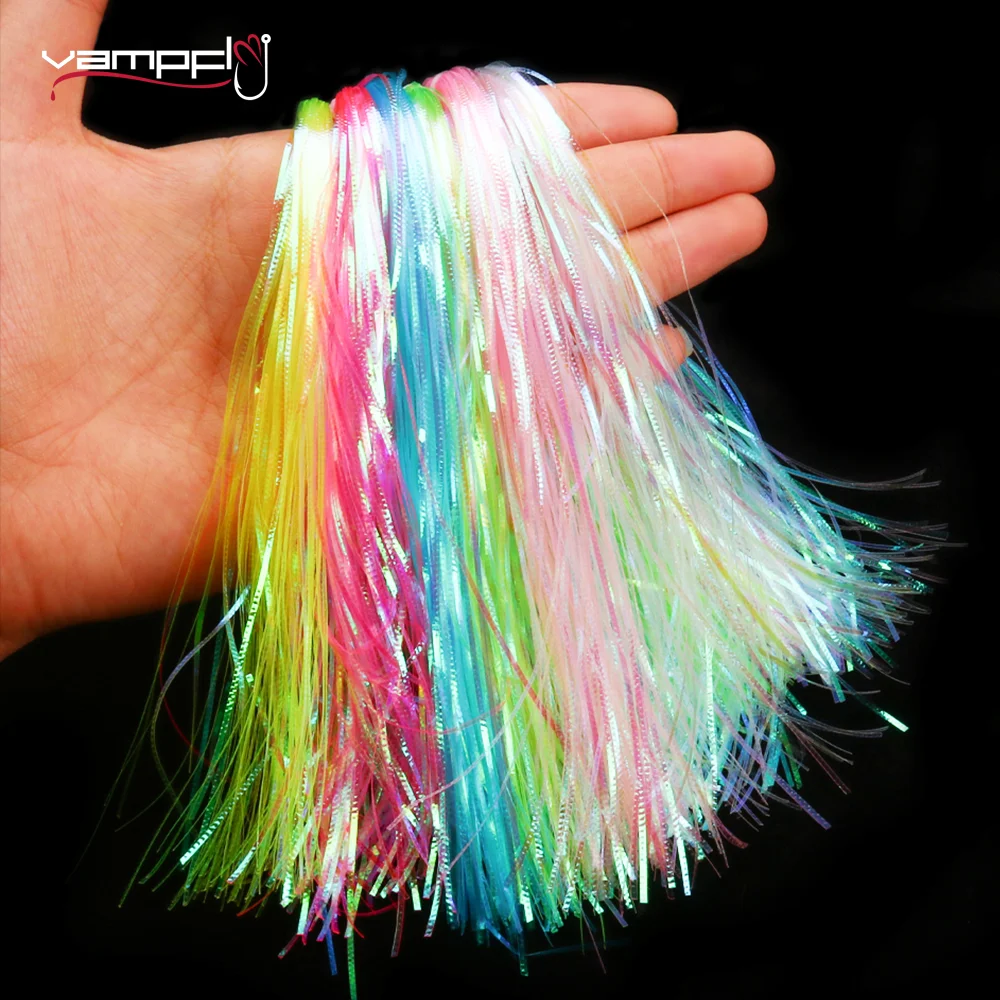 

Corrugated Flash Strands Gliss' N Glow Iridescent Flashbou Tinsel Fly Tying Materials For Minnow Streamer Fishing Lure Bait