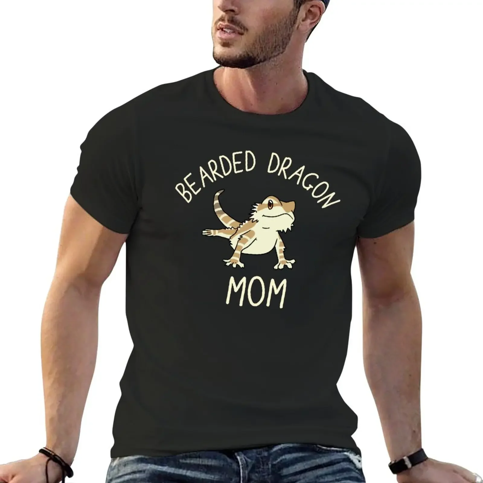 Cute Bearded Dragon Mom T-Shirt oversized cute tops t shirt for men