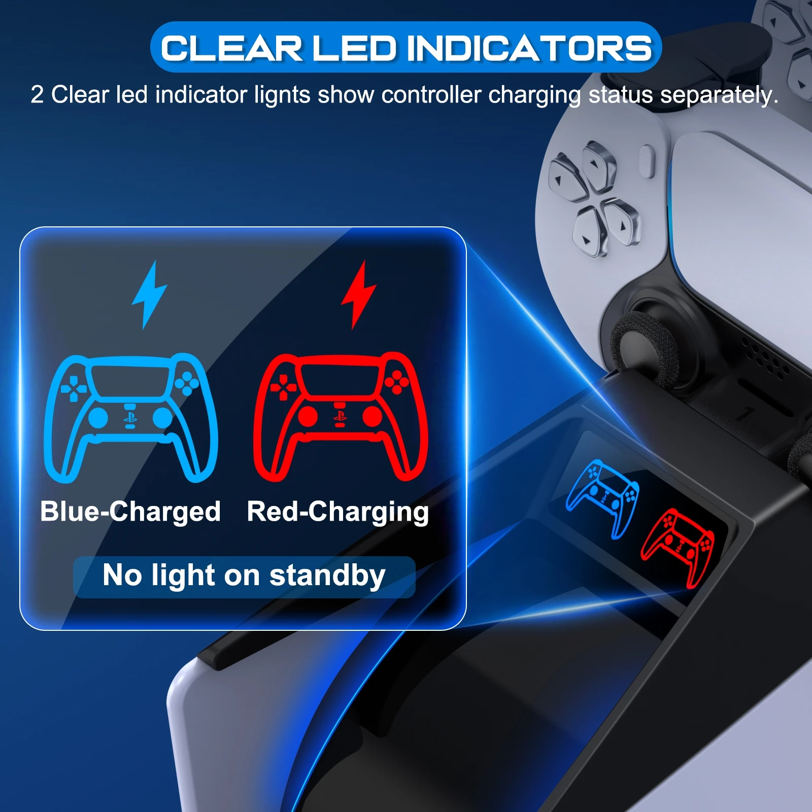 PS5 تحكم شاحن مزدوج سريع شاحن حوض ل بلاي ستيشن 5 تحكم لاسلكي غمبد شحن محطة ل PS5 اكسسوارات