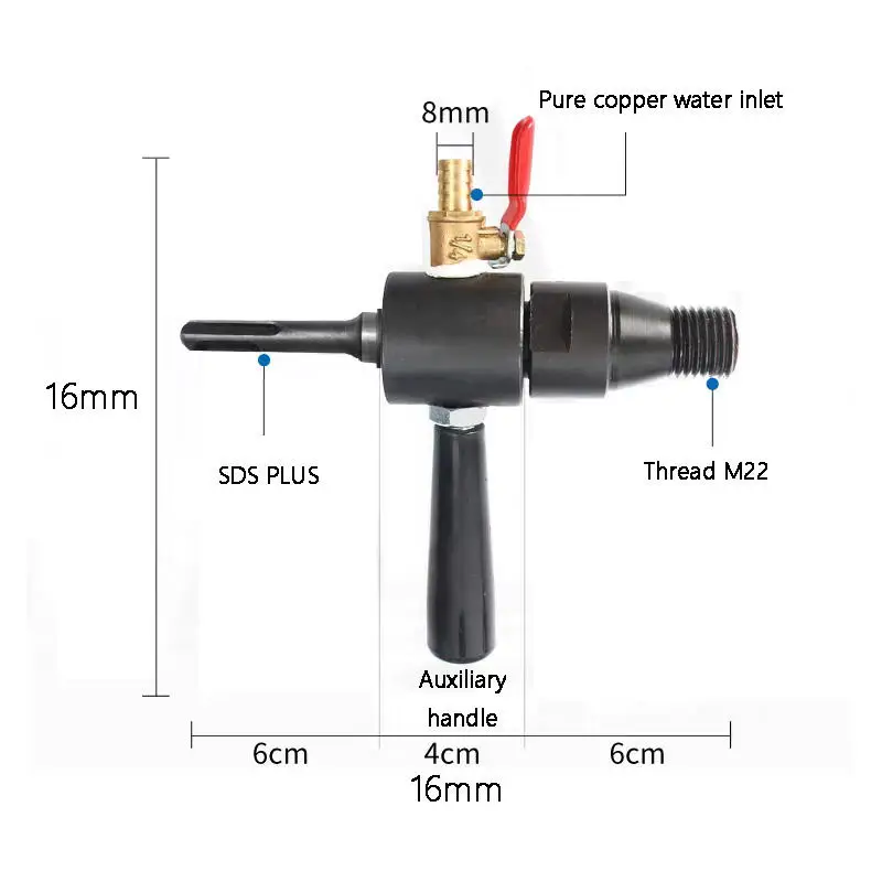 LAANCI Electric Hammer Water Injection Adapter SDS Plus to 1 1/4UNC Electric Hammer to Water Drill Water Addition Connection Rod