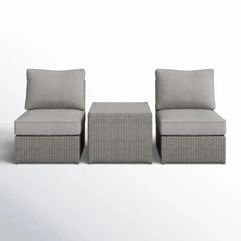 2-Pc Wicker Outdoor Seating Set w/ Cushions - Fully Assembled Patio Furniture for Comfort & Style