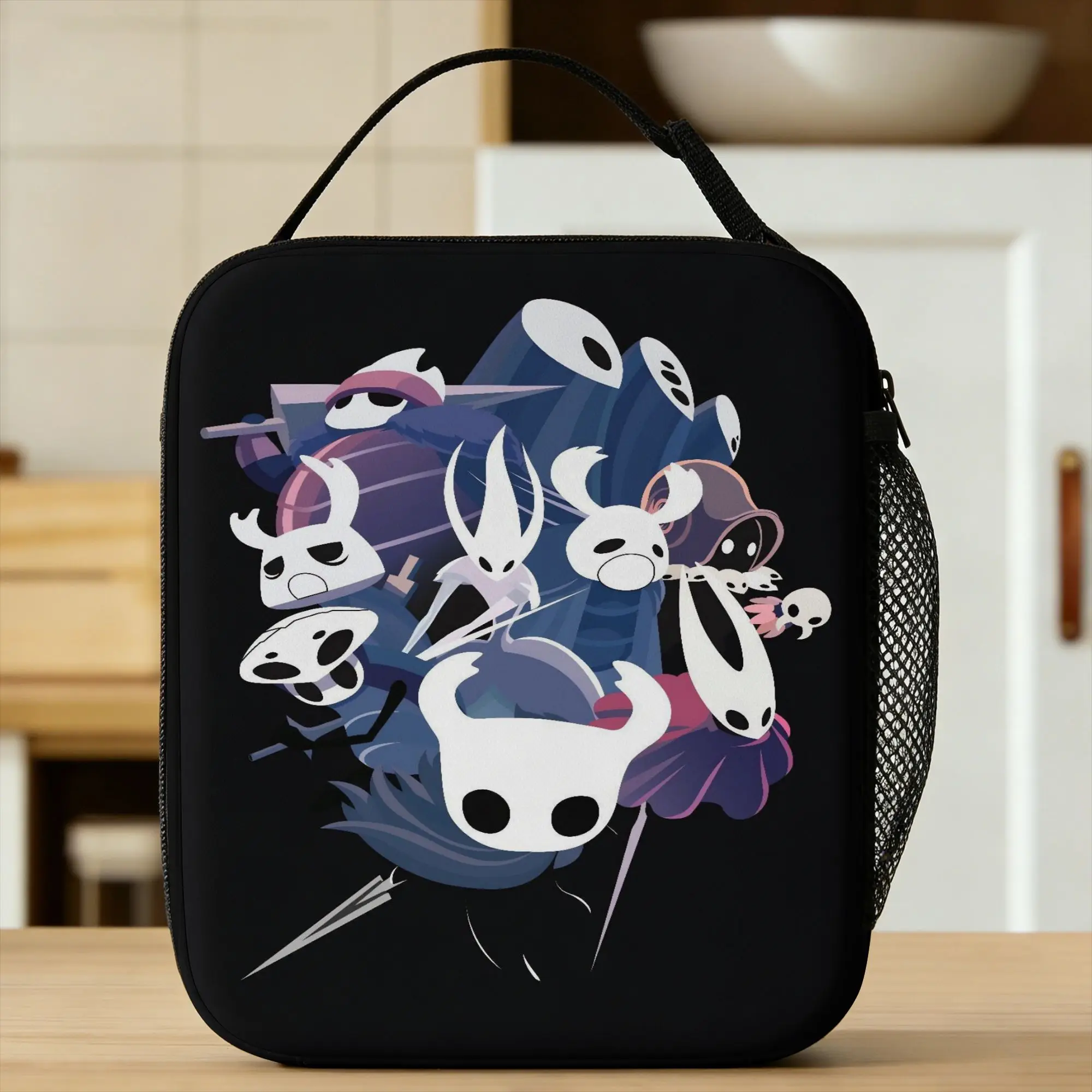 Hollow Knight Video Game Lunch Bag  Leisure Lunch Box Picnic Portable Zipper Thermal Lunch Bags For Girls Oxford Cooler Bag