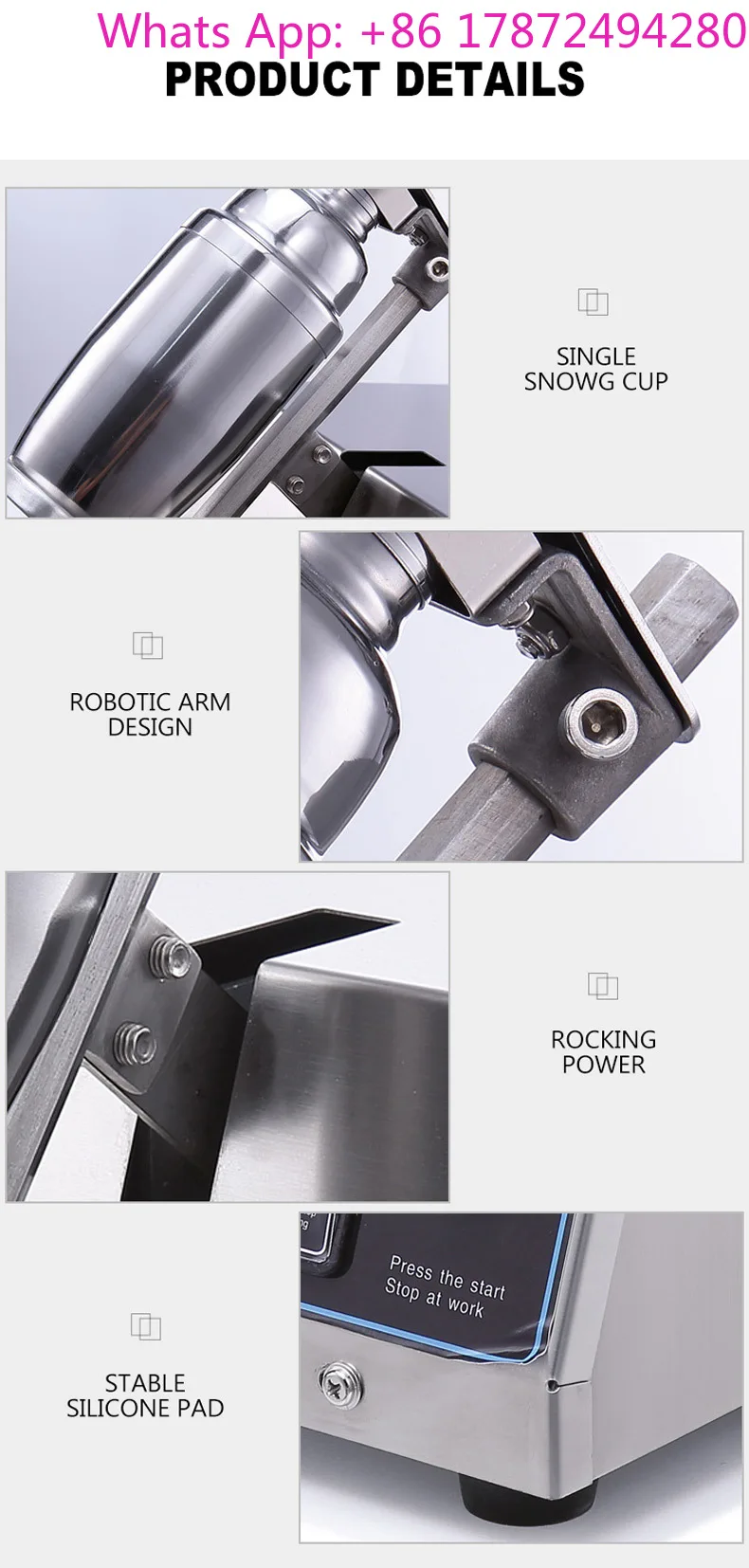 New Commercial Single Head Milk Tea Shaker (Up and Down) Horizontal Shaking Machine Porcessor