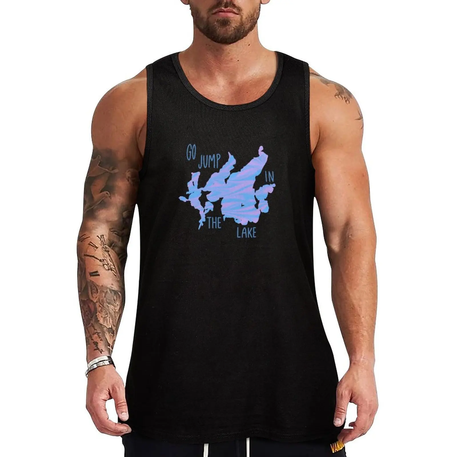 

Go jump in the lake Tank Top Sleeveless T-shirt gym accessories man sleeveless