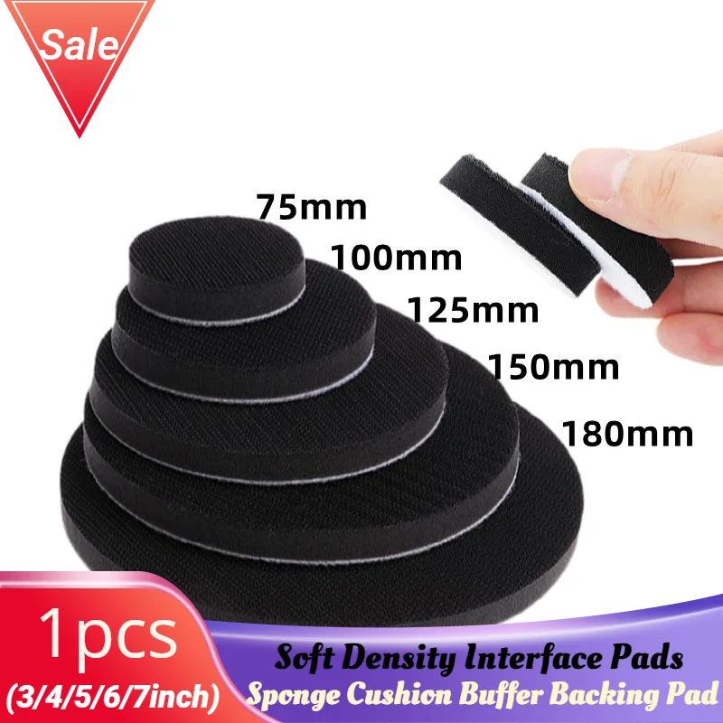 

1pcs 1/2/3/4/5/6inch Soft Density Interface Pads Hook and Loop Sponge Cushion Buffer Backing Pad Protection Sanding Disc Backing