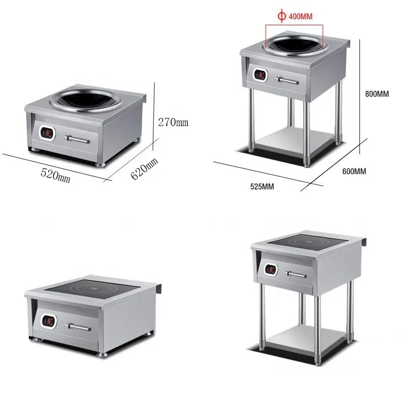 Industrial Induction Standing Stove 8KW~15 KW Wok Station Electric Induction Cooker Infrared Cooktop Single OEM Knob