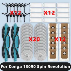 Compatible For Cecotec Conga 13090 Spin Revolution Home Spare Parts Main Side Brush HEPA Filter Mop Cloth Dust Bag Accessories