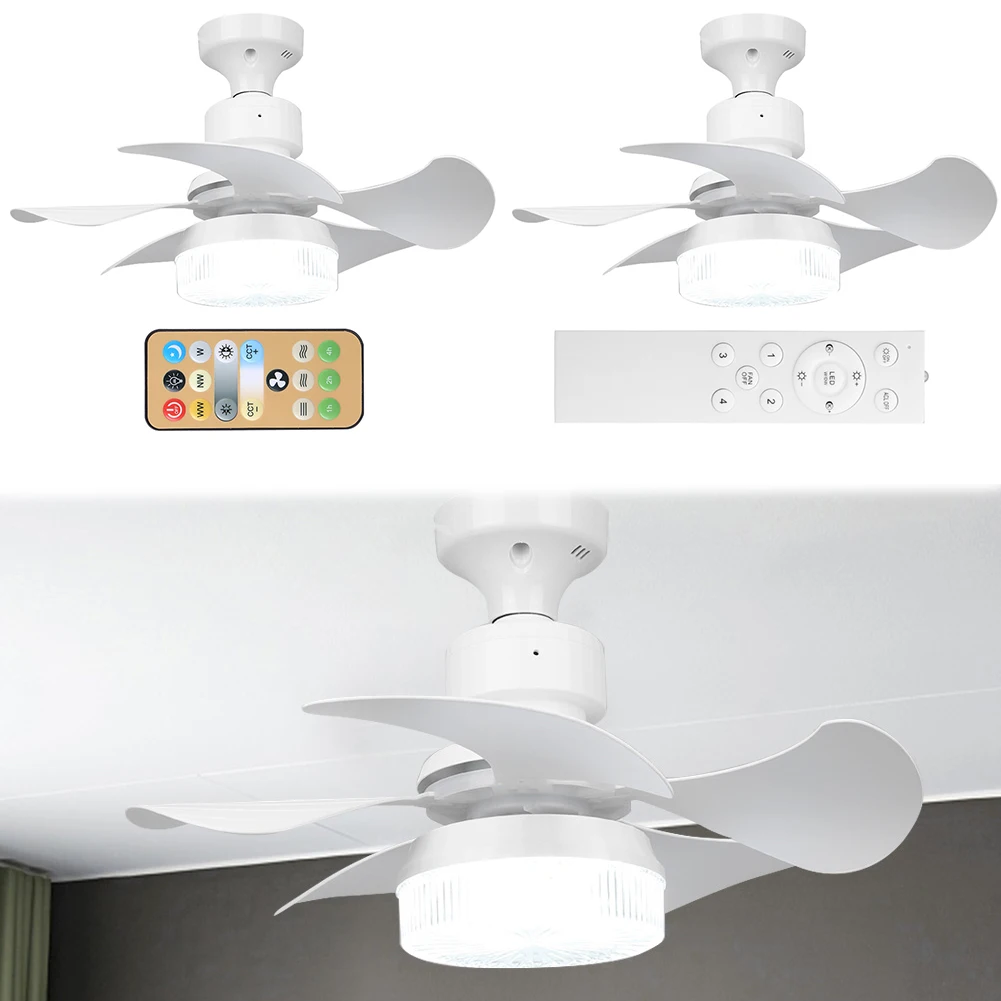 

Modern Flush Mount Ceiling Fan 5 Blades Modern Ceiling Fan with LED Light 3 Colors Dimmable 3 Speeds for Kitchen Bedroom Balcony