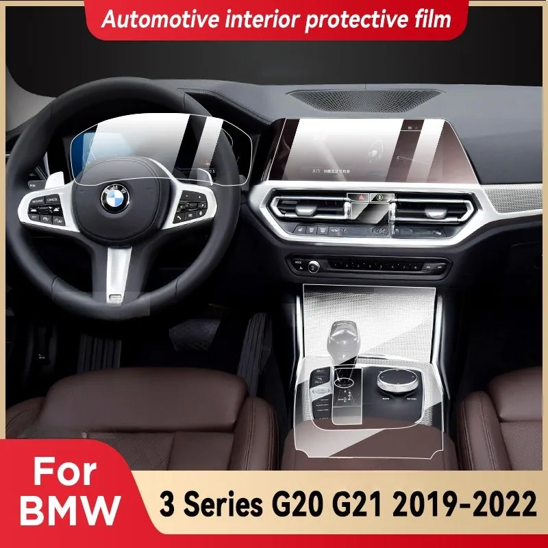 Car Door Center Console Media Film Central Navigation Screen TPU Protector Film Accessories For BMW 3 Series G20 G21 2019-2022