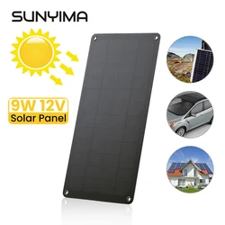 SUNYMA 12V 9W 180*360MM PET Monocrystalline Silicon Solar Panel Kit Round Ventilation Chassis Fan Pet Toilet House Exhaust