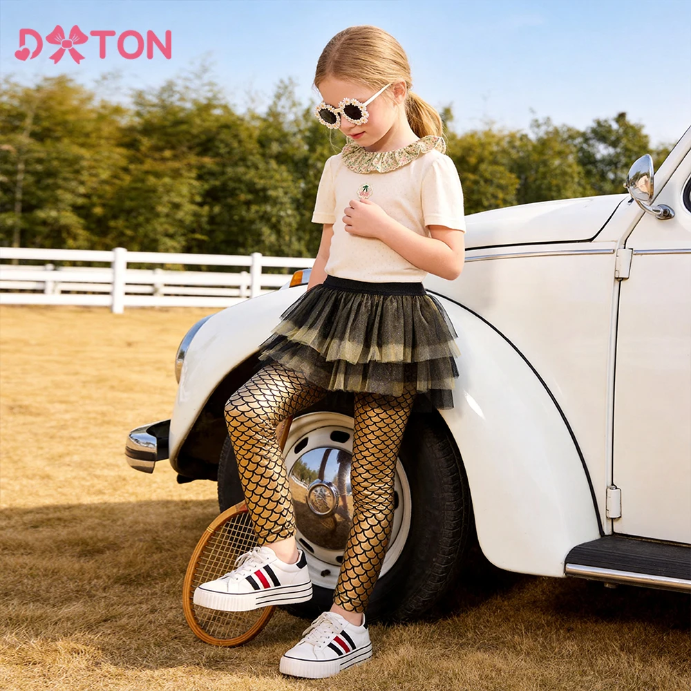 

DXTON Girl Legging Skirt-pants Toddler Baby Girls Cake Skirt Autumn Gold Kids Legging Children's Fake Two Children Skirt Pant