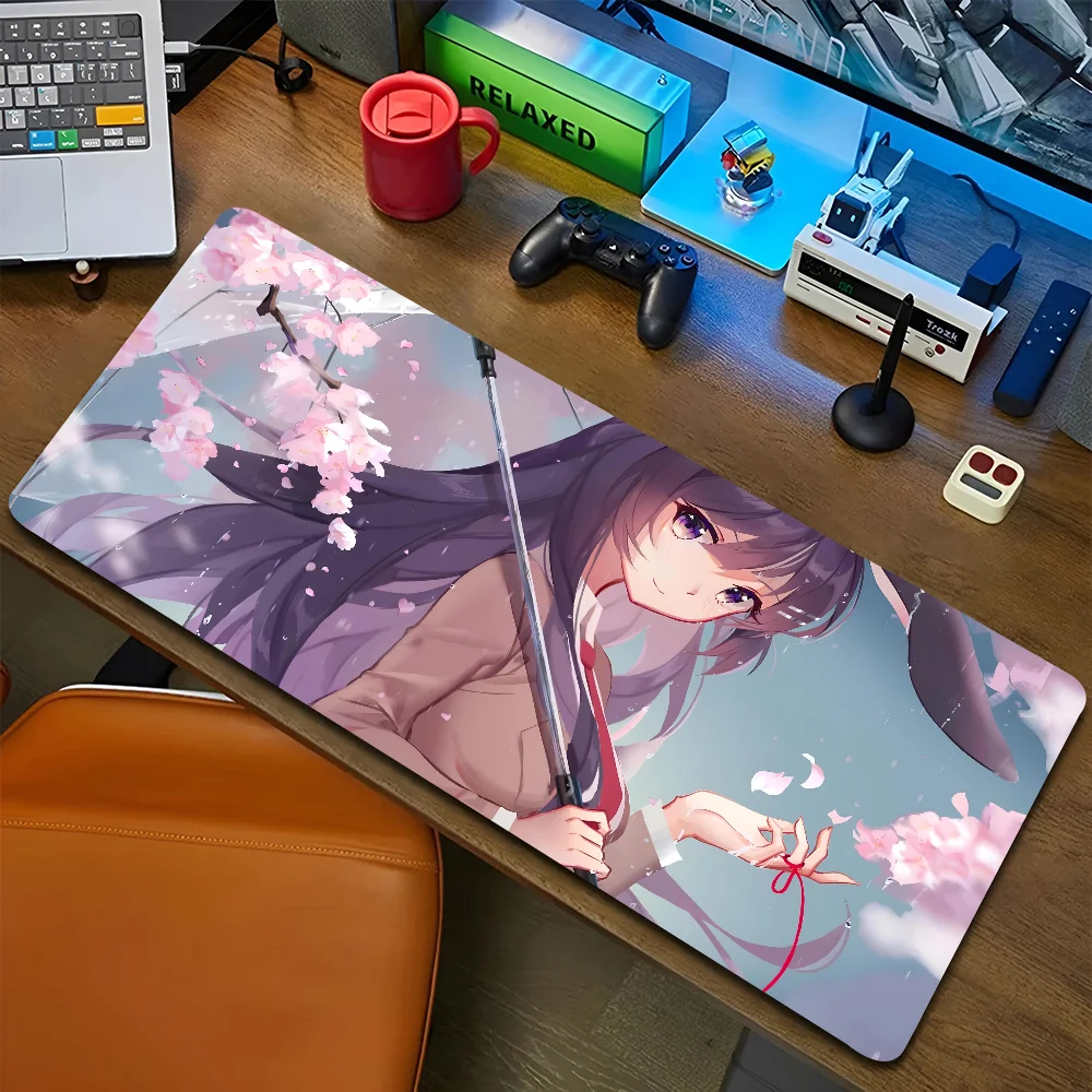 1PC Hot Cute Anime Girl Mai-senpai Non-slip Mouse Pad Suitable For Office Computers Laptops E-sports Game Desk Mats XXL Keyboard