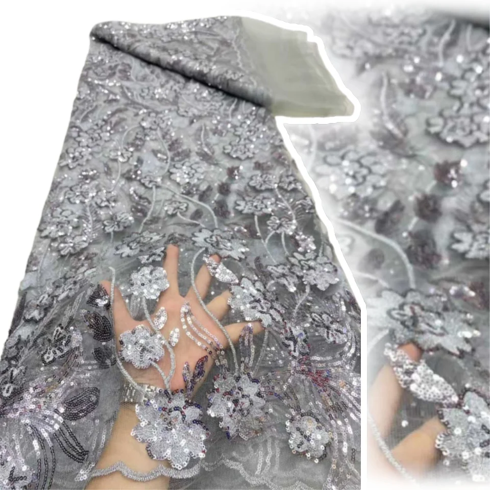 

Африканская сетчатая кружевная ткань с блестками, высокое качество, французская вышивка, тюль, кружевная ткань с блестками для женщин, свадебные платья TP1640