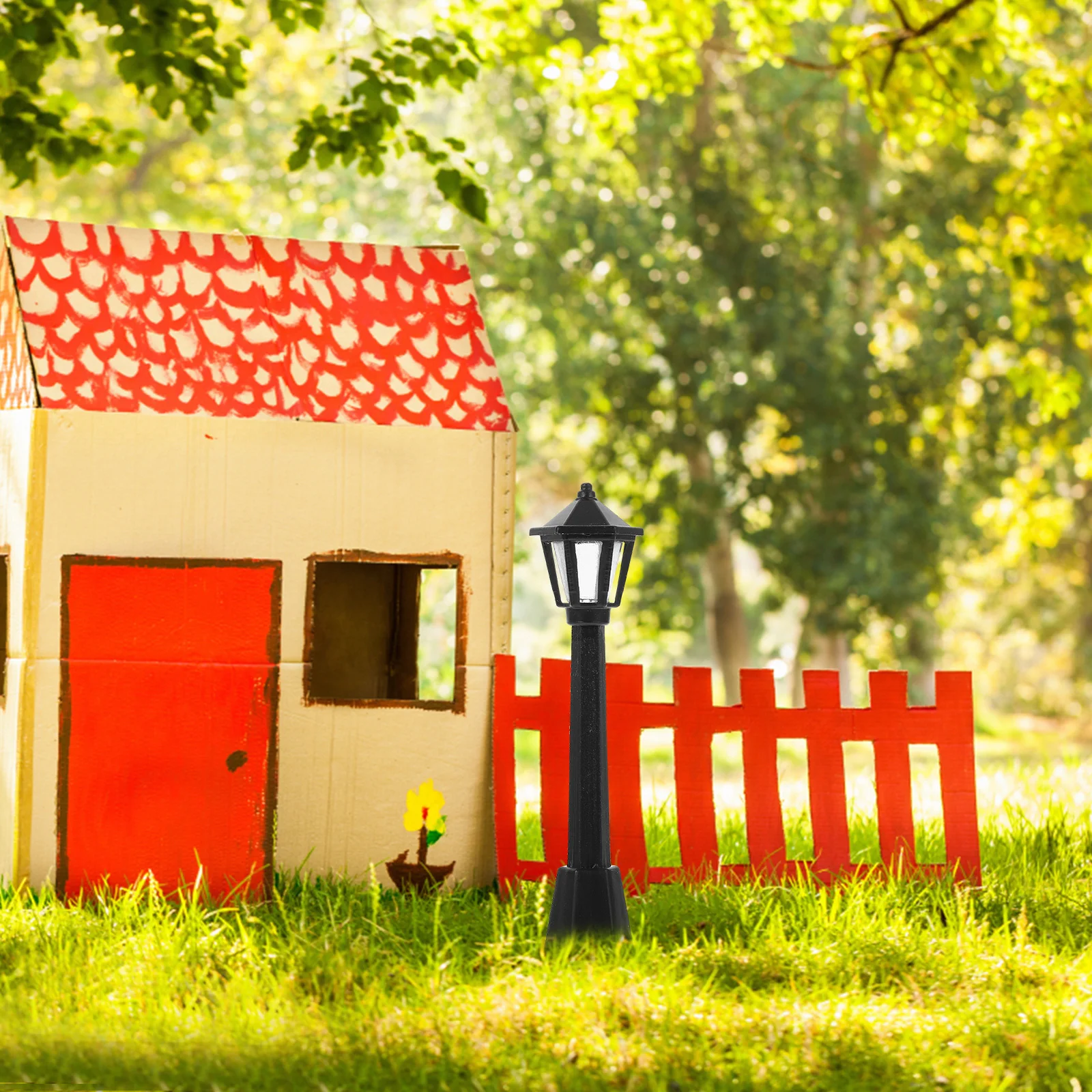 

Vaguelly 12 шт. миниатюрный уличный фонарь декоративные светильники песочный стол сцена модель лампы для игрушечной комнаты небольшой дом поезд дисплей