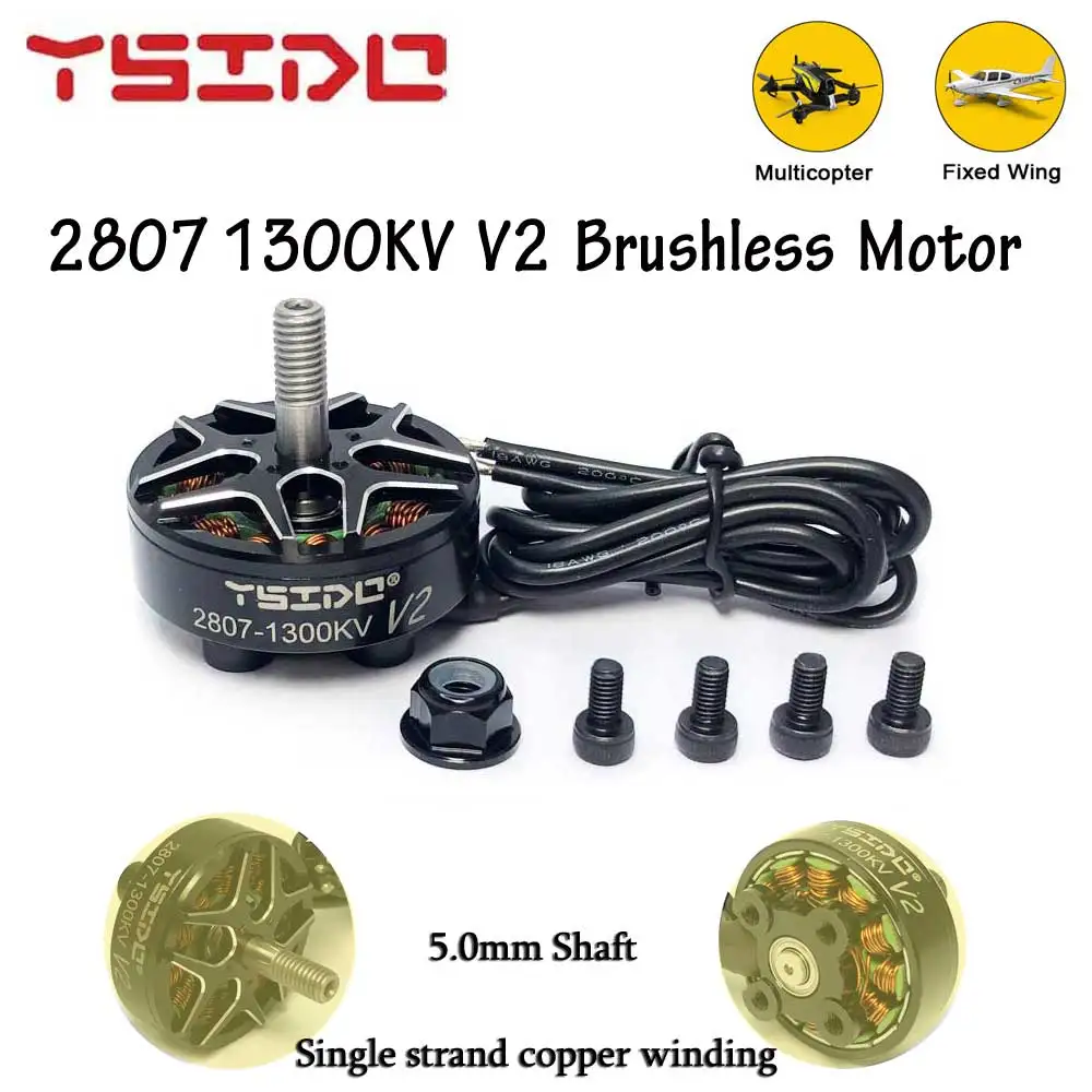 2807 V2 1300KV  Brushless Motor 5.0mm Shaft for RC FPV Freestyle 6in 7in Long Range LR7 Drones DIY Parts Multicopter Spare Part