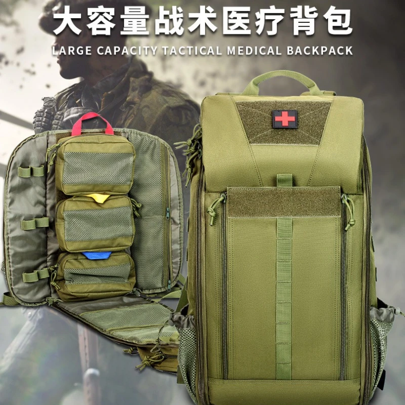 Tactical Medical Backpack MOLLE Detachable Med Kit - Quick-Access Military Survival Emergency Pack for Camping First Aid