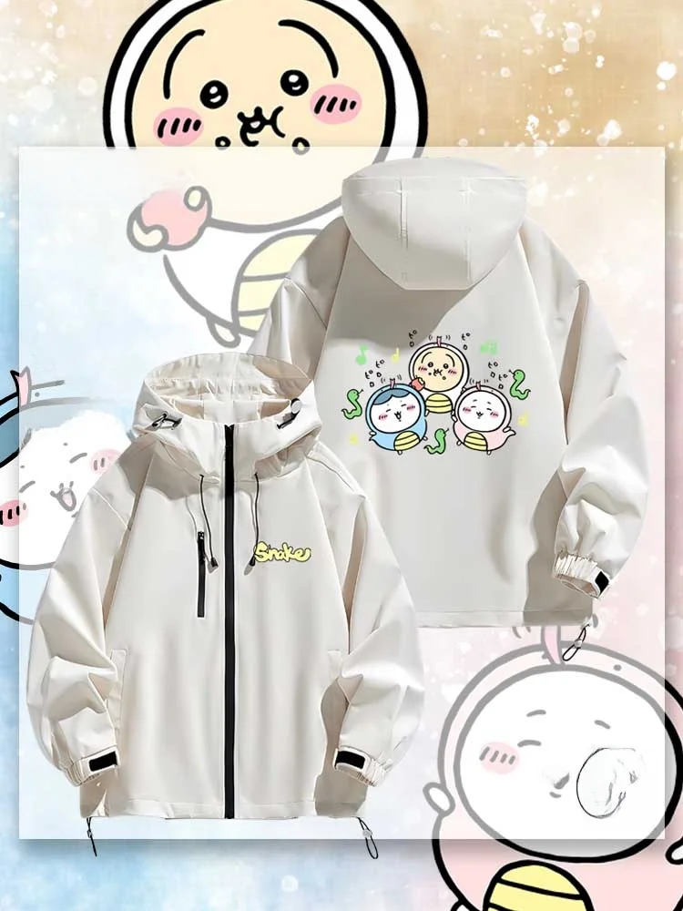 

Куртка Ele Snake Year Cartoon Jaet Youthful Sle из водонепроницаемой полиэстеровой ткани с капюшоном и застежкой-молнией, с длинными рукавами, верхняя одежда для...