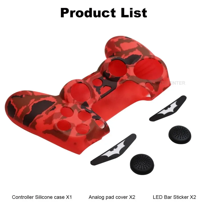 Silicone Rubber Case For Sony PS4 Controller Cover Shell with 2 thumbsticks Grips Cap For PS4 Pro Gamepads Joystick Accessories image 6