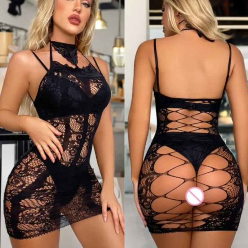 مثير ضيق الأرداف تركيب الملابس الداخلية اللباس ، الدانتيل حمالة مع تجويف جميلة الظهر الجنس والفساتين عاطفي
