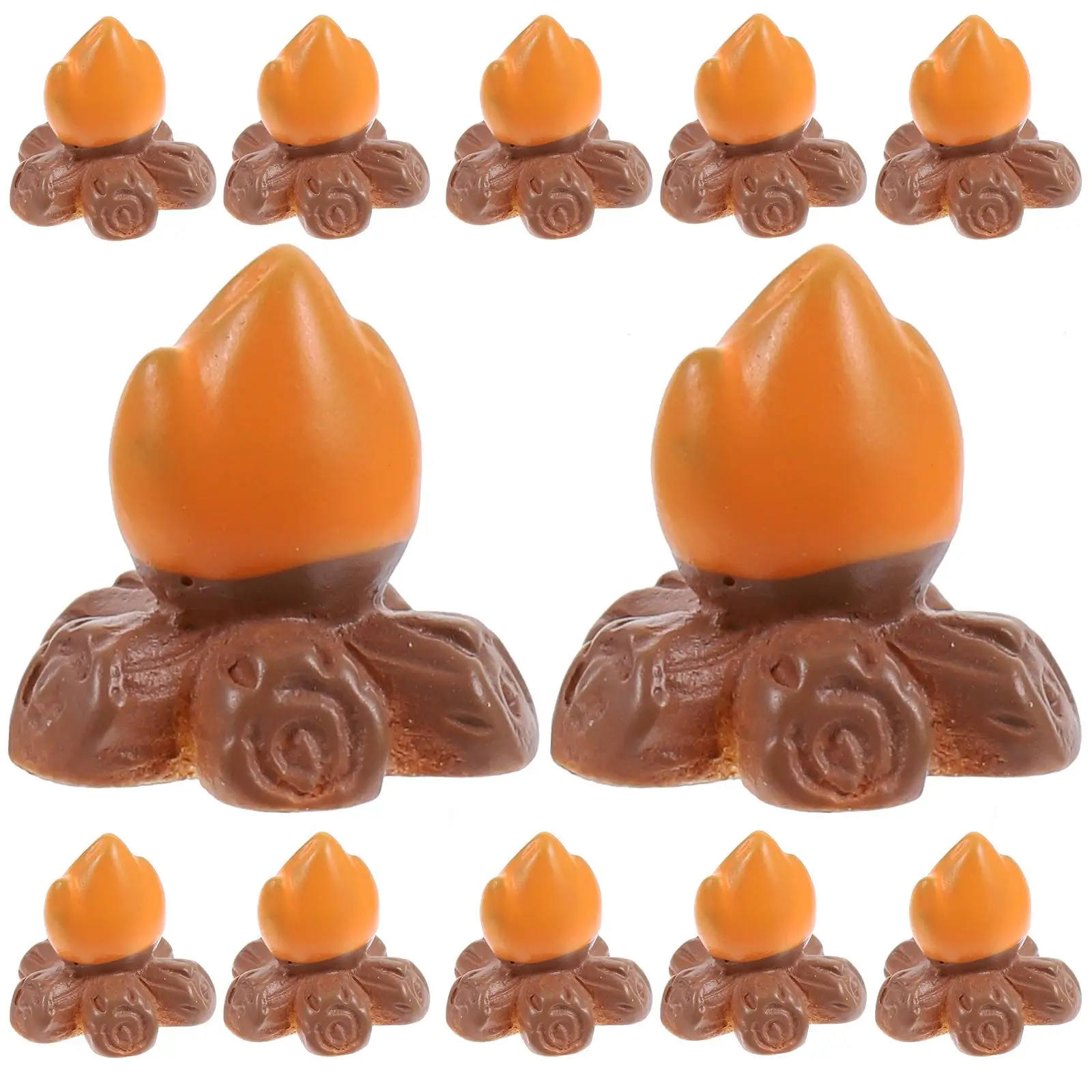 30 Pcs Fire Ornaments Camping Party Favors Mini House Campfire Model Toy Resin Fake