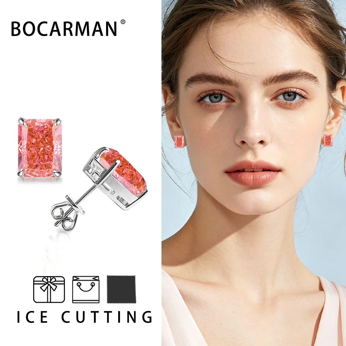 

Женские серьги из серебра 925 пробы с цирконом, 5 А