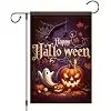Halloween Garden Flag 12x18 Inch Double Sided Happy Halloween Pumpkin Ghost Jack O Lantern Yard Banner, Spooky Fall Outdoor  jjp