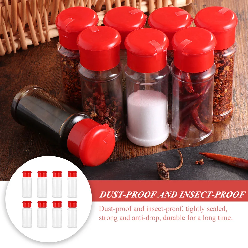 8 Pcs Castor Sealed Container Spice Jar Picnic Salt Shaker Pepper Seasoning Dispenser and Shakers Multifunction