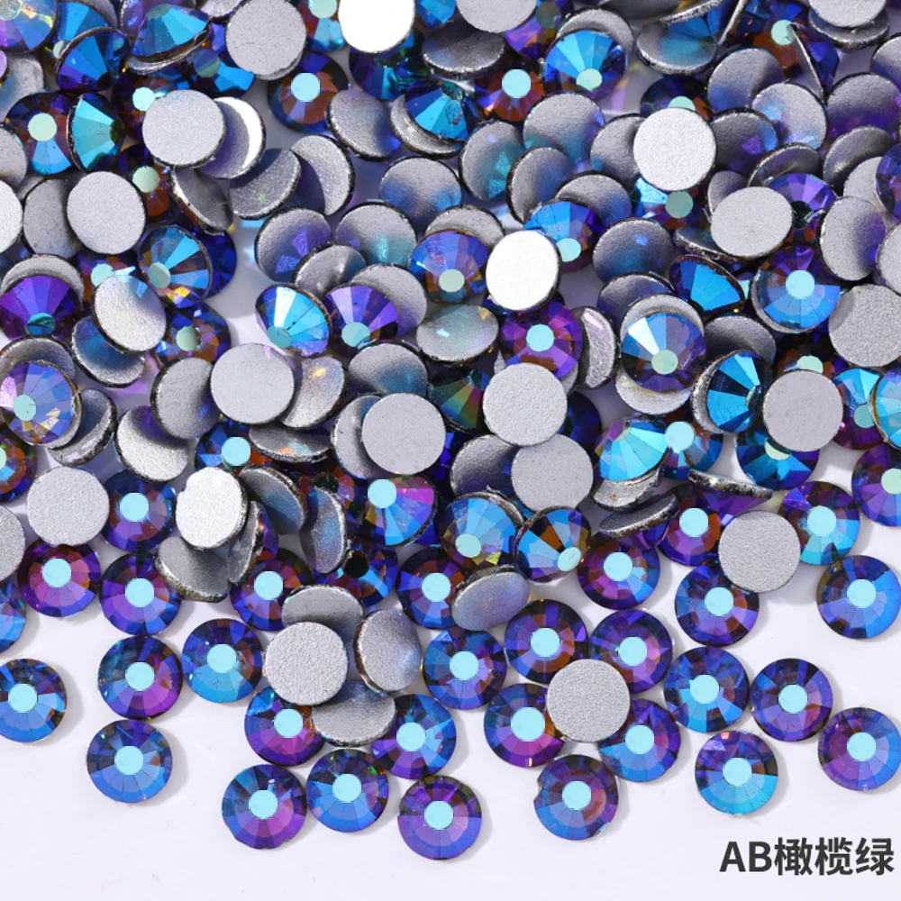 SS3-SS30 All Blue SeriesRhinestones Non Hot Fix Flat Back Strass & Fabric Garment rhinestones for nails Decorations