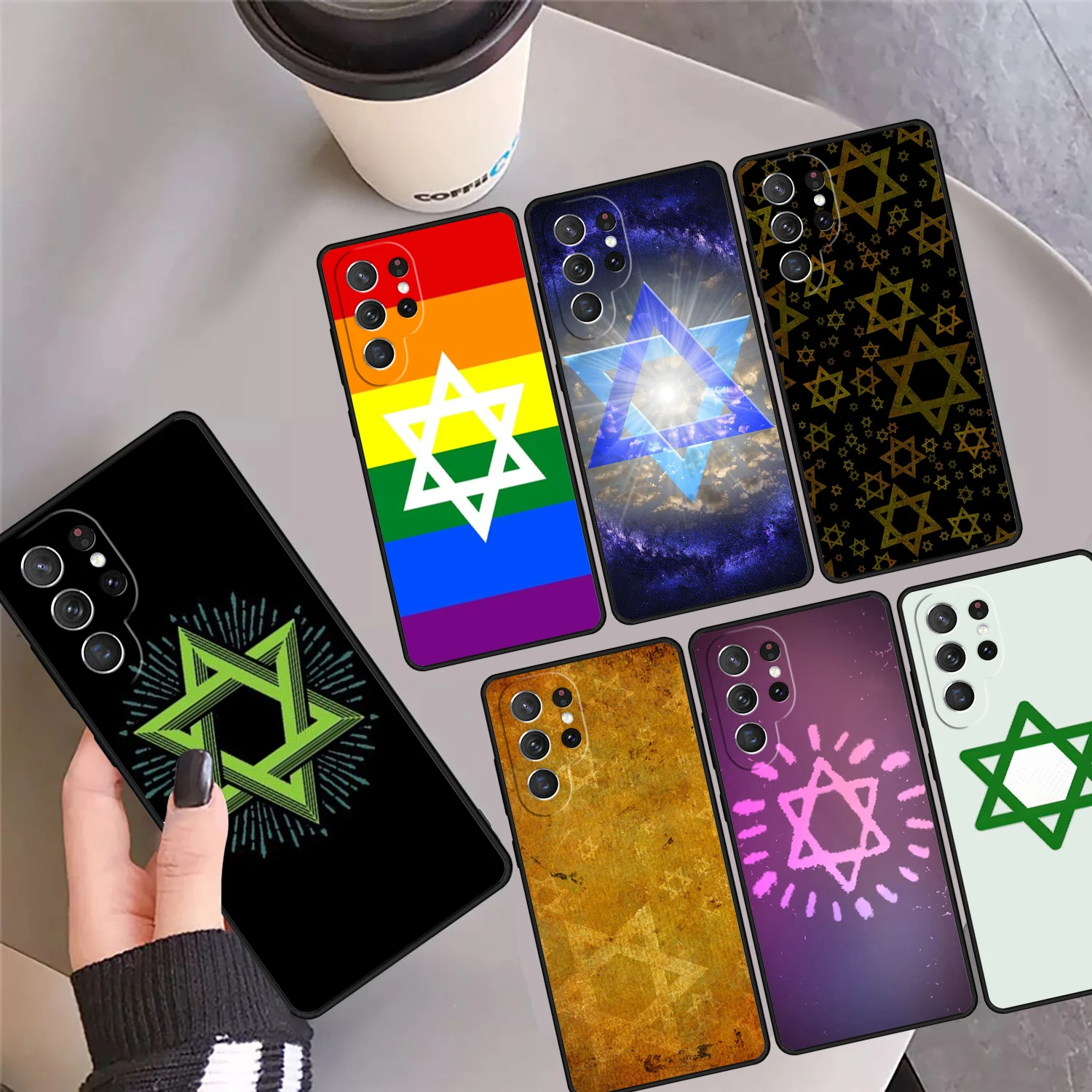 David Jewish Star Symbol Phone Case Cover For Samsung Galaxy S24 Ultra 23 S22 Plus S21 FE S20 S8 S9 S10 Note 10 Pro Note 20