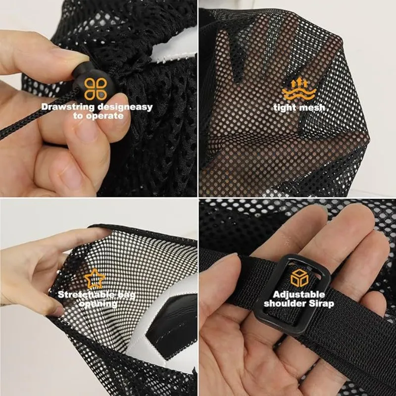 2 Pcs Basketball Backpack Mesh Bag Outdoor Sports Traveling Gym New Portable Drawstring Football Soccer  Storage Bags