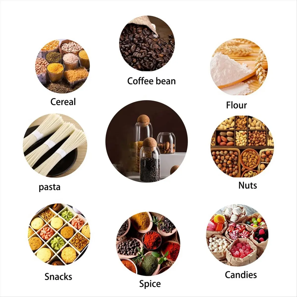 Clear Glass Bottles, Glass Food Storage Containers with Airtight Round Cork, for Candy, Nut, Spice, Coffee Bean,9 X 20cm &LICG