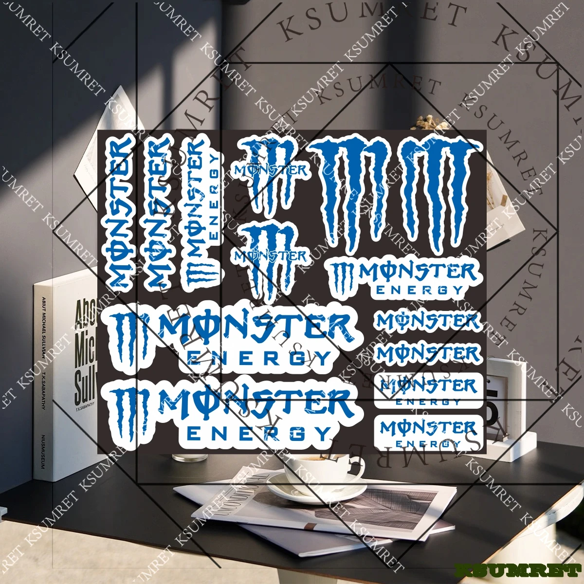 مجموعة ملصقات للدراجات النارية من الفينيل Monster Energy لسيارة Yamaha Kawasaki سوزوكي Ktm Ducati