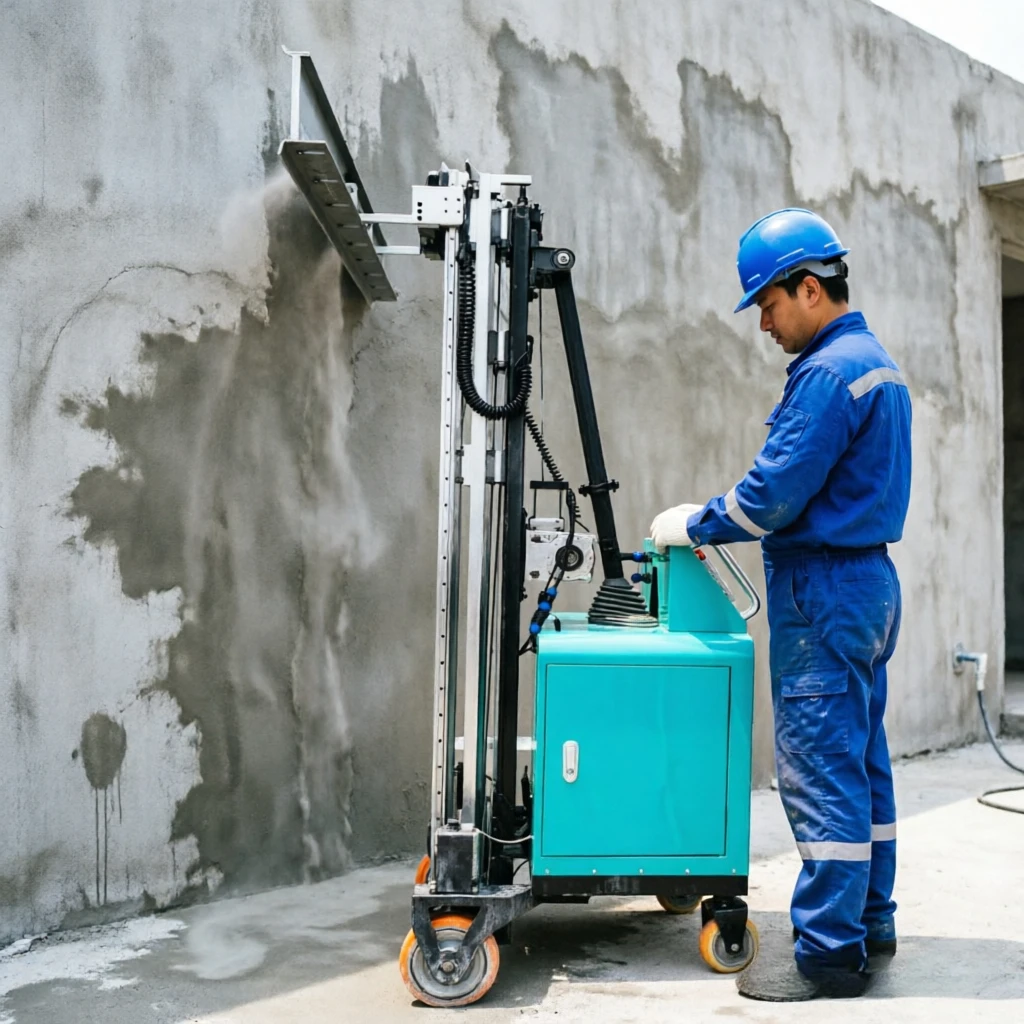 Full Automatic Wall Smoothing Robot Putty Powder Scraping Cement Screeding Machine Decoration1300mm Width Plaster Screed Machine