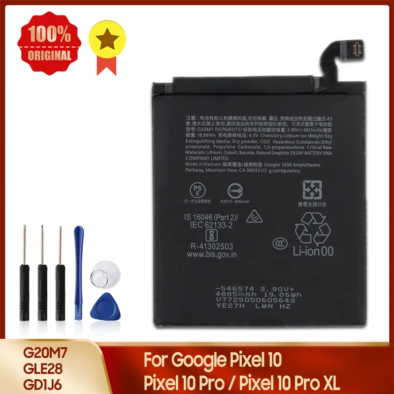 

G20M7 GLE28 GD1J6 Phone Battery For Google Pixel10 Pixel 10 Pro XL Replacement Battery High Quality Batteries With Tool