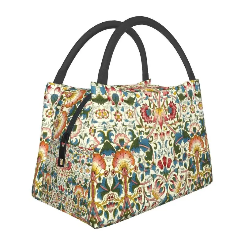 

William Morris Lunch Box Women Floral Textile Pattern Cooler Thermal Food Insulated Lunch Bag Travel Work Pinic Container