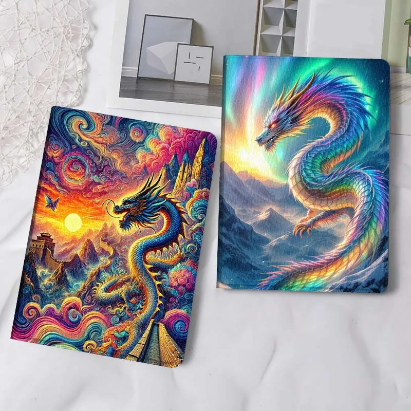 

Чехол для планшета с дизайном «Дракон» в стиле популярного искусства, цветной, стильный, для iPad Pro, Air, Mini 2, 3, 4, 5, 6, 7, 6-го, 7-го, 10-го, 11-го поколений, 10.2, 9.7, 10.5, 11, складной, подарок