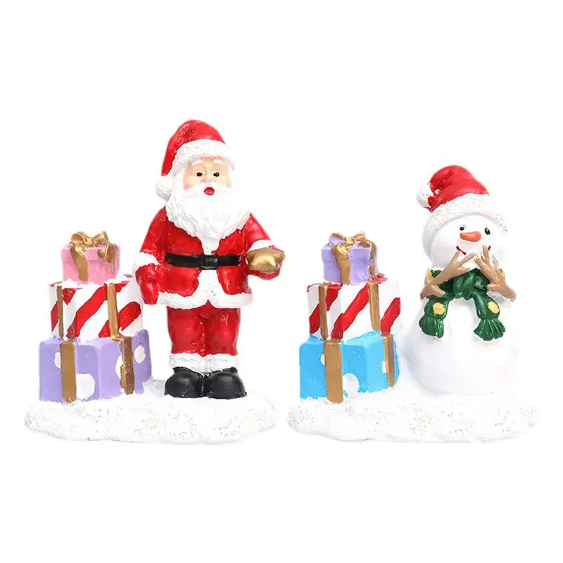 คริสต์มาส Snowman ตุ๊กตาคริสต์มาสเครื่องประดับเรซิน Vintage Christmas Decor หมู่บ้านคริสต์มาสเครื่องประดับสําหรับโต๊ะรับประทานอาหาร