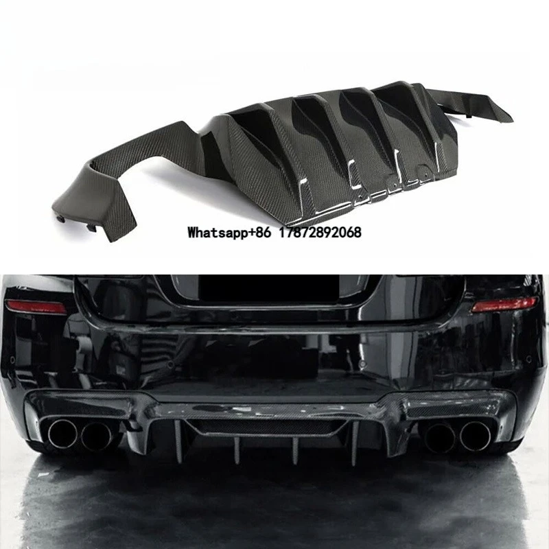For F10 M5 2011-2016 Dry Carbon Fiber F90 Style Rear Back Lower Bumper Lip Diffuser Guard Cover 51192365796