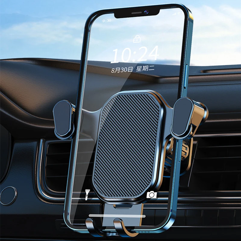 Gravity Car Hook Base Phone Holder for Car Air Vent Dashboard Mobile Phone Navigation Bracket Anti-drop Phone Car Stand Holder