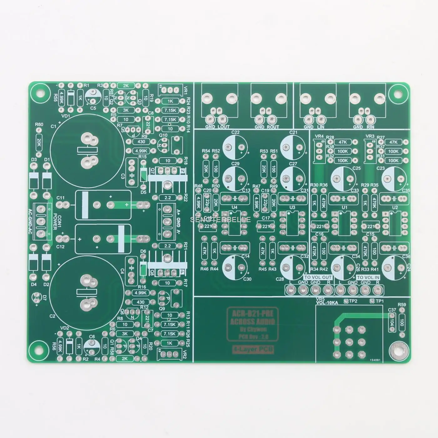 

Hi-Fi B21 Op-amp стерео предусилитель с неизолированной платой