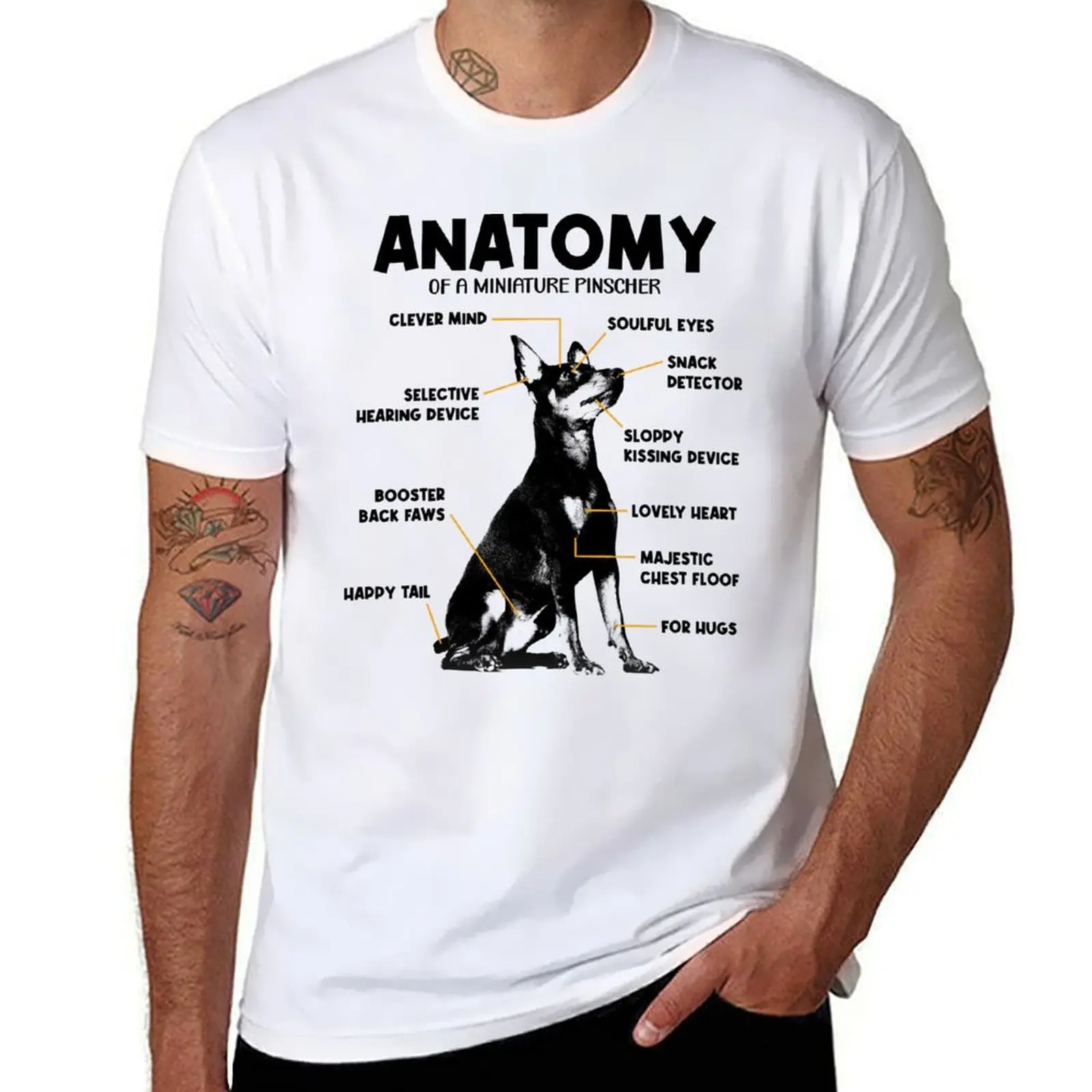 

Anatomy of a Miniature Pinscher Funny Retro Dog Lover T-Shirt t shirts for man graphic tees men t shirt cotton 100% T-shirt