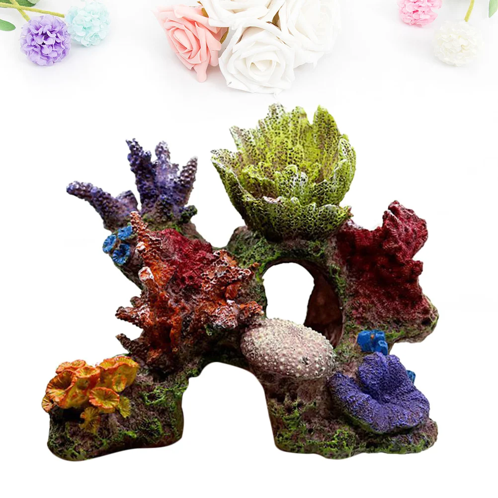 

1Pcs Resin Coral Conch Aquarium Landscaping Ornament Dark Brown Realistic Fish Tank Decoration Natural Simulation