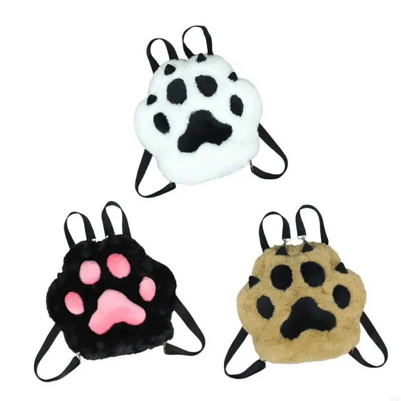 

49MF Plush Cartoon Crossbody Bag Female Furry Purse Handbag Bag