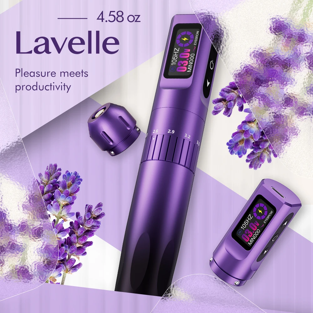 INKin Lavelle قابل للتعديل السكتة الدماغية اللاسلكية آلة تجميل دائم الروتاري القلم الوشم الحاجب الشفاه كحل جهاز