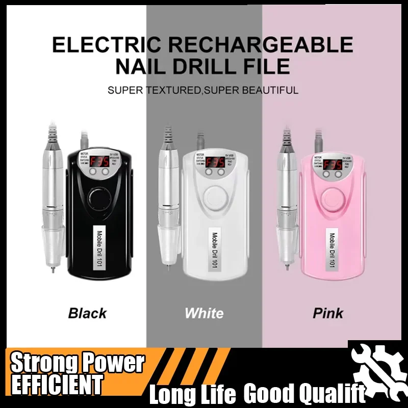 

35000 об/мин, дрель для ногтей, перезаряжаемая маникюрная профессиональная электрическая дрель для ногтей, моторная шлифовальная машина с низким уровнем шума