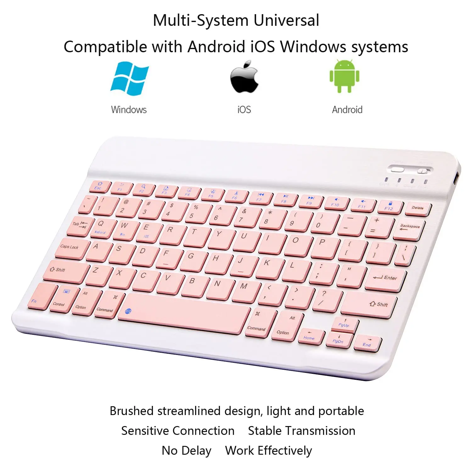 EGYAL Wireless Keyboard Blue-tooth-compatible Keyboard for Android IOS Windows Key Gaming Keybaord for PC iPad Tablet Keyboard