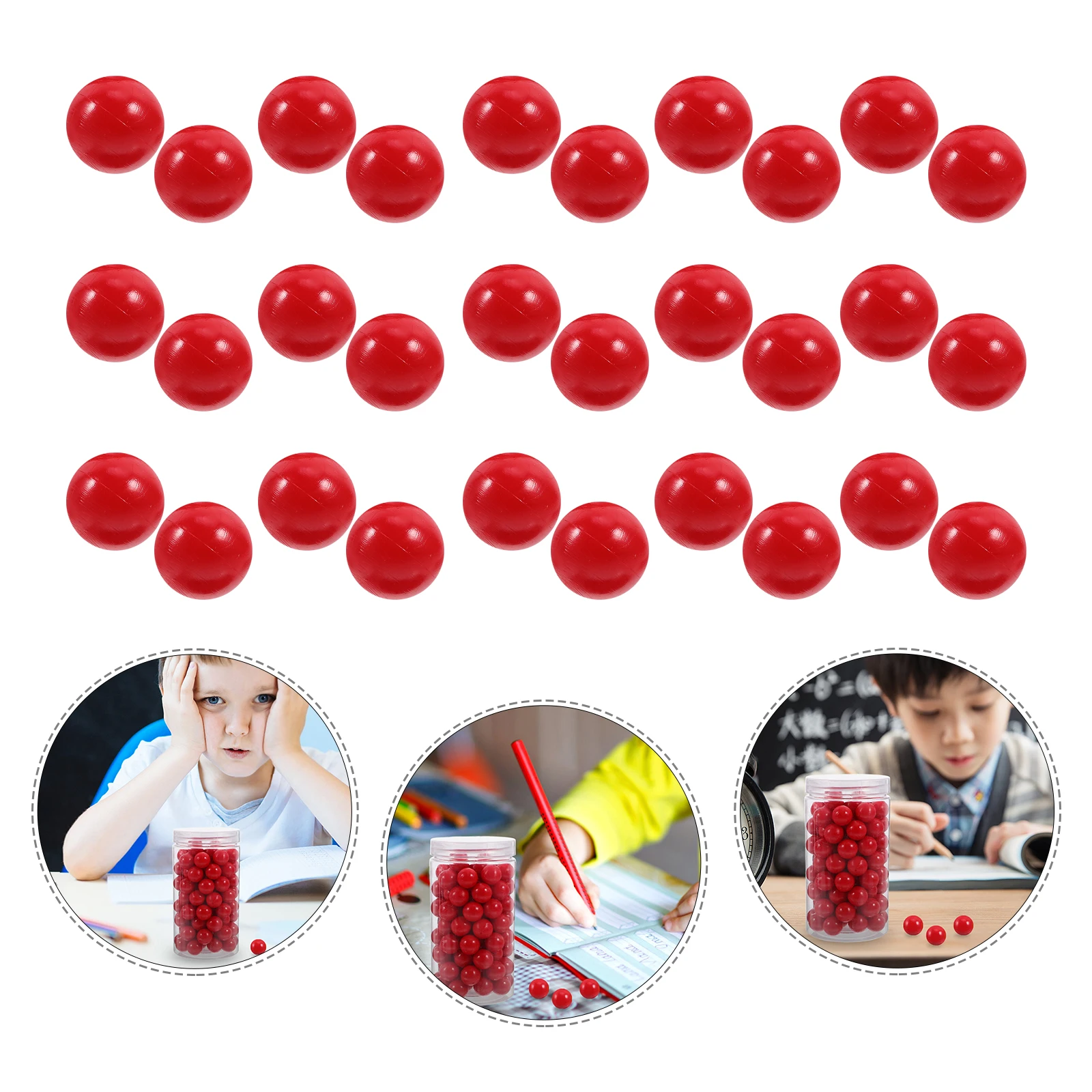 

100 Pcs Counting Balls Number Printing Fake Math Learning Playthings Numbered Plastic Coloured Color Sorting