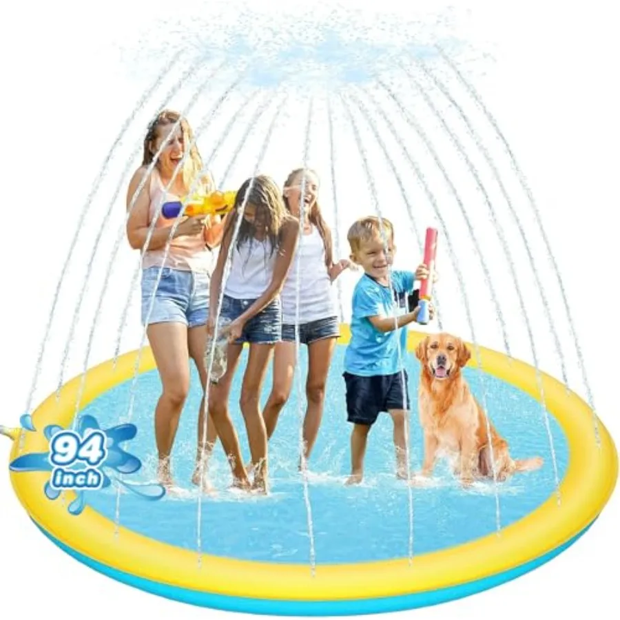 

Thicken 94'' Large Splash Pad, Non-Slip Splash Pad for and Dogs, Toddler Sprinkler Pool and Splash Play Mat, Summer Outside Wat